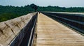 Lonely Cyclist Enjoying a Day on the High Bridge Trail